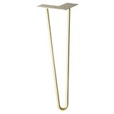 WAGNER Meubelvoet/tafelpoot - HAIRPIN LEG - retrostijl - gepoedercoat staal goud 12 x 12 x 40 cm - conische/schuine voet met geïntegreerde schroefplaat - 12824501