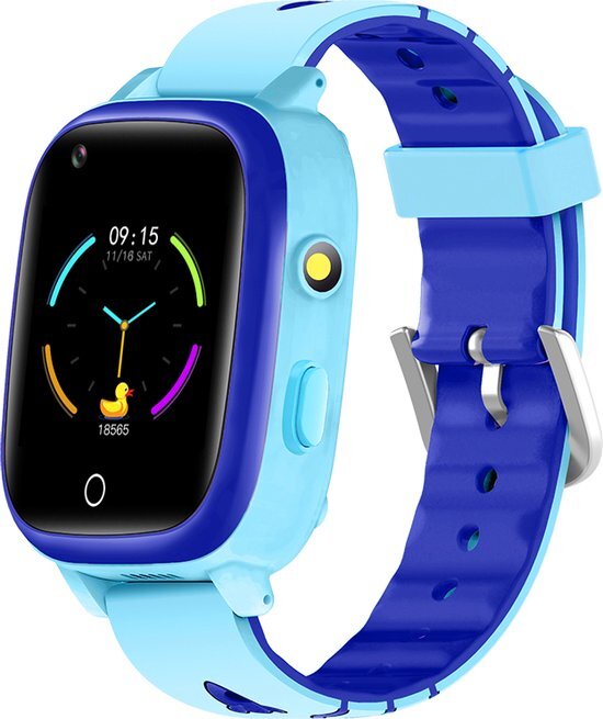 DEPLAY 4G KidsWatch - Smartwatch Kinderen - GPS Tracker - Smartwatch Kind - Hartslag en Bloeddrukmeter - Videobellen - Camera - GPS Horloge Kind - Kinder Smartwatch - Incl. simkaart en E-Book - Blauw