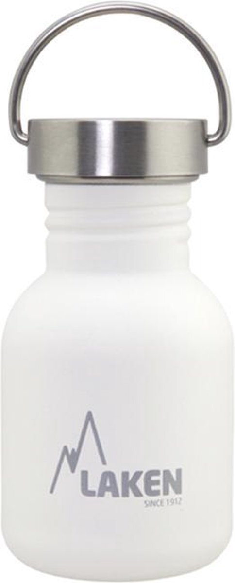 Laken RVS fles Basic Steel Bottle 350ml S/S Cap - Wit wit