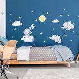 Muursticker Olifant in sterrenhemel H60 x B90 cm