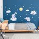 Muursticker Olifant in sterrenhemel H60 x B90 cm