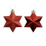 Decoris Ster kunststof L9b9h12 cm rood 12 st Shatterproof