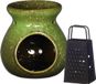 Ideas 4 Seasons Amberblokjes/geurblokjes cadeau set - geurbrander en mini rasp - vert - keramiek