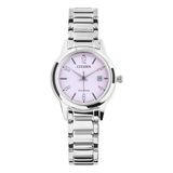 Citizen FE1241-71Z Dames Horloge - Staal - Zilverkleurig - Roze Wijzerplaat