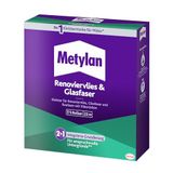 Metylan Renovatievlies & glasvezel, behanglijm en primer voor renovatievlies, glasvezel- en structuurbehang met vliesrug, lijm voor vochtige ruimtes, 1 x 500 g