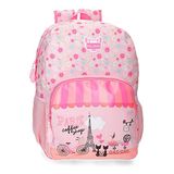 Roll Road Coffee Shop schoolrugzak, roze, 31 x 42 x 13 cm, polyester, 16,93 l