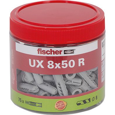 Fischer Universeelplug UX 8 x 50 R met rand, bus