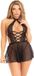 Leg Avenue Halter babydoll with g-string - S - Black