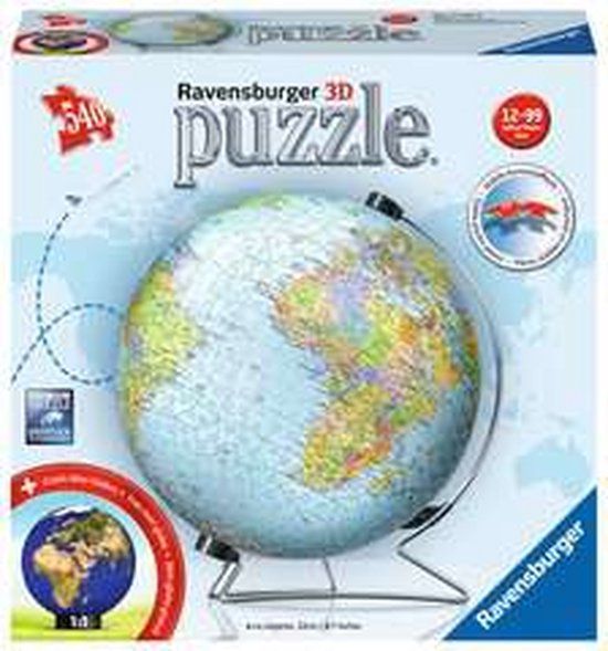 Ravensburger 3D Puzzle Globe - 540 Pieces - Multicolor - 12+ Years