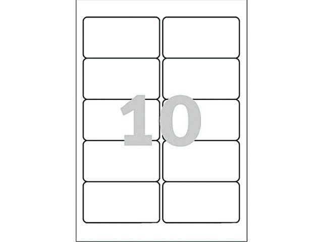 Avery L4744REV-25 - Etiketten - 96x50.8mm - Afneembaar - Wit - 250 stuks