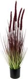 Flair Flower in pot gras kunstplant kunstgras siergras groene planten grasbundel grasbundel oevergras grasstruik solitair gras herfst decoratie borstengierst Panicoideae zoete grassen, 021112R, rood, 65x16x16 cm