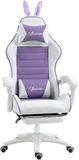 Vinsetto Fauteuil de jeu avec support lombaire, repose-pieds et coussin de tête - Blanc/Violet