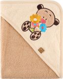 Be Mammy Babydeken - Kaphanddoek - Kinderdeken - Wiegdeken - Dekentje Baby - 100 x 100 cm - Beige - Beer