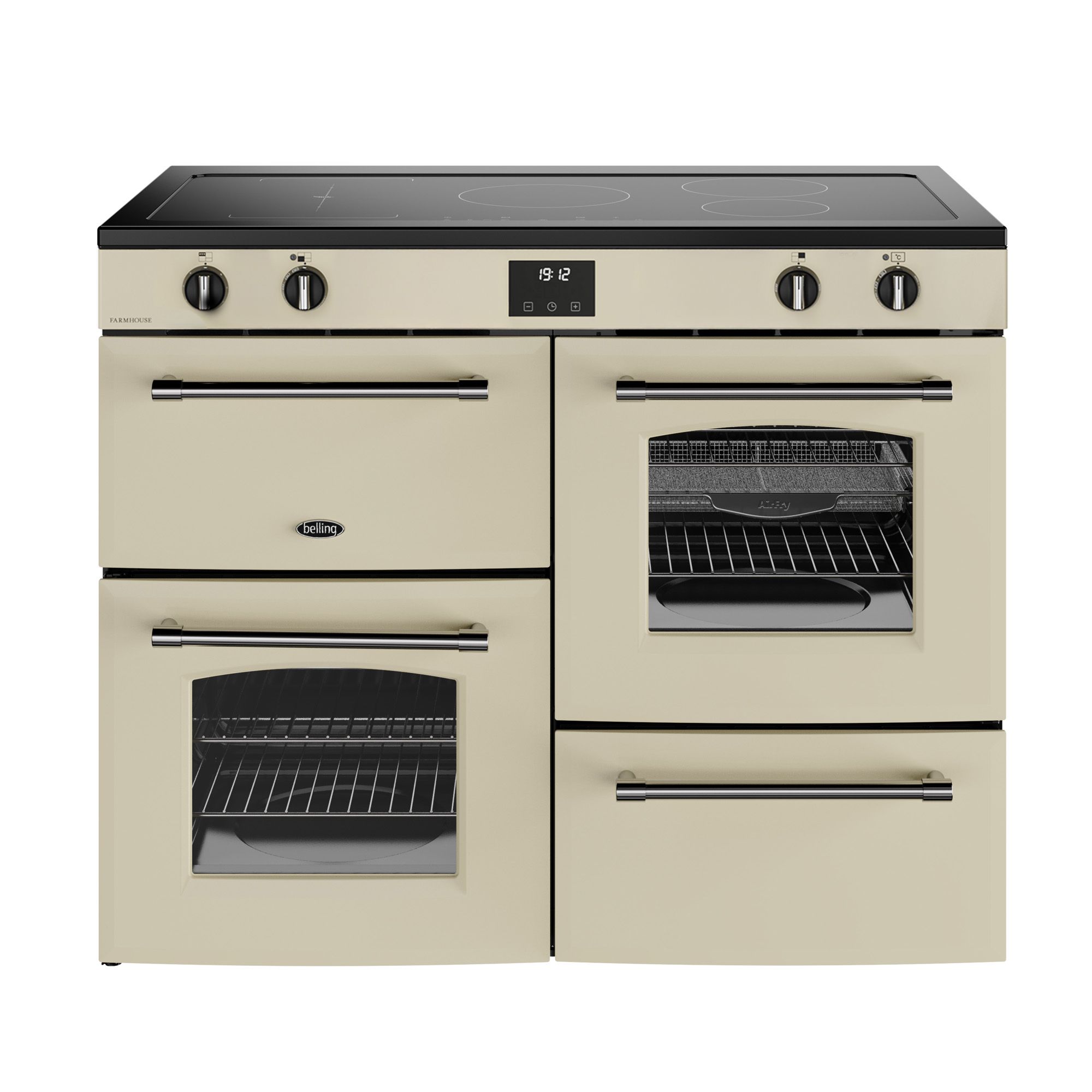 Belling Range Cooker - Electric Induction Hob - Cream - 5 Zones