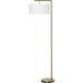 Doré Et Blanc Lampadaire Avec Abat-jour En Lin Et Base Ronde Stable Pour Salon, Bureau Ou Chambre, 47 X 37 X 153 Cm