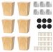 Solidchoice - Set de 6 pieds de meuble en bois 6 cm carré