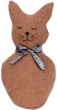 Merkloos Deurstopper - poes/kat - bruin - 25 x 13 cm - dieren - kinderkamer - bescherming