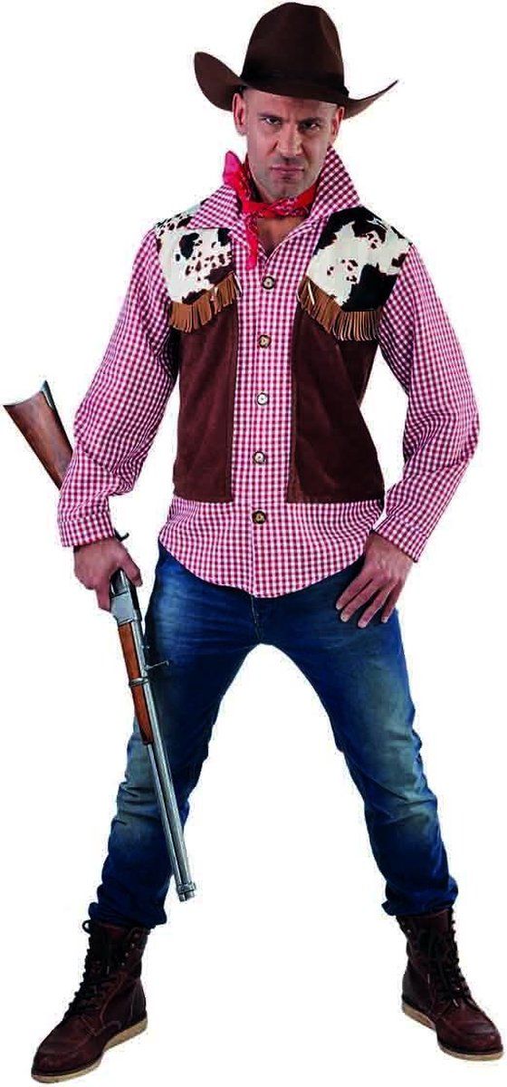 Magic by freddy Cowboy & Cowgirl Kostuum | Prairie Jager Cowboy Hemd En Vest Man | Large | Bierfeest | Verkleedkleding