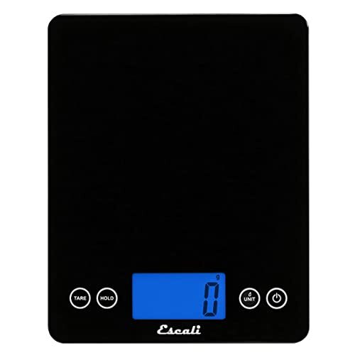 Escali 2210IB keukenweegschaal Arti XL, digitale weegschaal voor het koken, keukenaccessoires, ideaal voor doseringen, 10 kg (22 lb), zwart, 24 x 19 x 2 cm