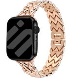 Bandz Metalen 'V-Type' bandje geschikt voor Apple Watch - Rose goud