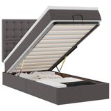 VidaXL Cadre de lit ottoman avec matelas et LED, similicuir, gris, 140x190cm