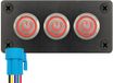 ProRide Interrupteurs à pression métalliques ON-OFF 220V - 16mm - Panneau encastré triple - IP67 - Indicateur LED Rouge