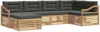 vidaXL Buiten bankenset 6-persoons Wit en antracietkleurig Polyester