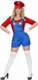 Widmann Finidi Super Loodgieter Vrouw Kostuum voor Volwassenen - Rood/Blauw - Polyester - Maat M