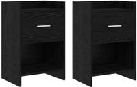 vidaXL Nachtkastjes 2 stuks Zwart eiken 40 x 30 x 60 cm Bewerkt hout