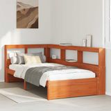 vidaXL Bed met hoofdeinde met opslag Massief vurenhout