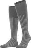 FALKE Shadow lang gedessineerd katoen kniekousen heren grijs - maat 39-40