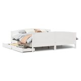 vidaXL Massief grenenhouten bedframe Wit 180x200 cm