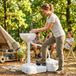 Icecat Station de lavage des mains portable pour camping, jardin et voyage en plein air, avec réservoir d'eau de 17L, gris