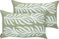 Beliani ALISMA - Set van 2 tuinkussens - Olijfgroen - 30 x 50 cm - Polyester