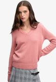 Superdry Gewassen V-hals Trui Dames Katoen Withered Rose Maat 16