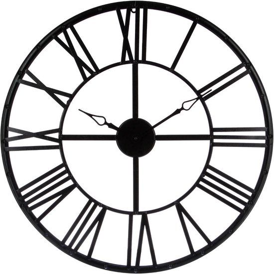 Atmosphera Vintage Wandklok - 70 cm - Zwart - Industrieel