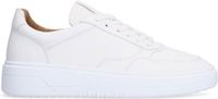 Manfield - Heren - Witte leren sneakers - Maat 42