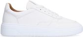 Manfield - Heren - Witte leren sneakers - Maat 42