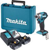 Makita DTD 173 RFE accu-slagmoersleutel 18 V 180 Nm 1/4" borstelloos + 2x accu 3,0 Ah + oplader + koffer