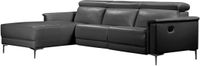 Notio Living Lund canapé 3 places - Relax gauche manuel - PU noir