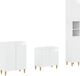 vidaXL - 3-delig - badkamerkast - set - ARNHEM - Hoogglans - Wit - Bewerkt - hout
