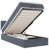 vidaXL Ottoman bed with mattress and LEDs 90x200cm velvet dark grey