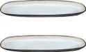 Medard de Noblat - Shadow Nacre - Grote ovale schaal - 35.5 x 14 cm - 2 delig - Stoneware