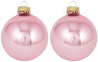 Krebs Kerstballen - 16 stuks - Pink Blush Lichtroze - 7 cm - Glas