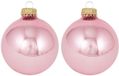 Krebs Kerstballen - 16 stuks - Pink Blush Lichtroze - 7 cm - Glas