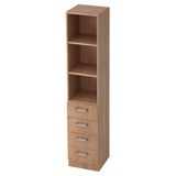 hjh OFFICE PRO Wandkast - Walnoot - 40,6 x 42 x 200,4 cm - Signa G 7600 CE