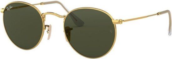 Ray-Ban RB3447 001 - Round Metal - zonnebril - Goud / Groen Klassiek G-15 - 50mm