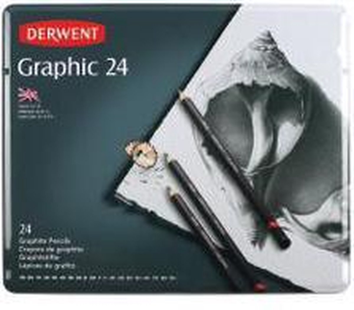 Derwent Graphic potloden set in blik assorti 24 stuks