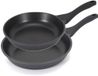 Cook Concept Poêle/casserole en fonte - 2x - Noir - 20 et 24 cm