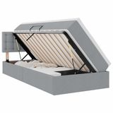 vidaXL lit de rangement LED avec matelas Gris clair 90 x 200 cm Tissu